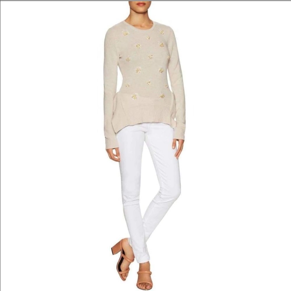 BCBGMaxAzria Loretta beige Sweater with beaded accents - Picture 13 of 13